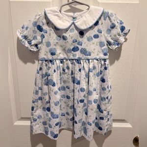 White & Blue Pumpkin Dress - The Yellow Lamb